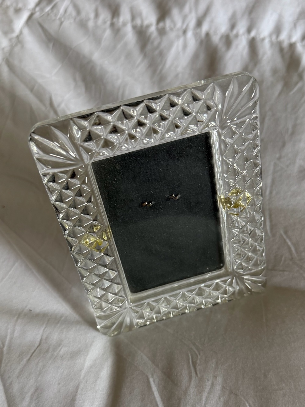 🤍 Vintage Mini Crystal Faceted Standing Photo Frame 🤍
